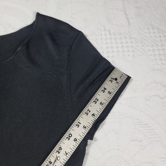 Vintage J. Crew bodycon dress black size medium classic style silky thick - Picture 10 of 16